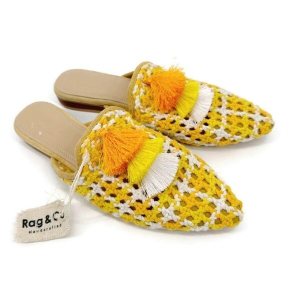 Rag N Co Mariana Woven‎ Flat Mules With Tassels New US 8 - Picture 1 of 11